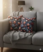 Yılbaşı Lacivert Küreler Desenli Dijital Baskılı 2'li Kırlent 40 cm x 40 cm thumbnail 7