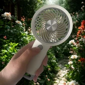 USB ile Şarj Olabilen 3 Ayarlı Fan Modlu Çanta Tipi El Fanı (5314) - 2