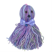 Ahtapot Şekilli Zilli Ve İpli Rengarenk Püsküllü Sevimli Kedi Oyuncağı (5314) - 2