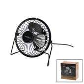 USB - MİNİ FAN METAL KASA - AYAK=360 DERECE MASA ÜSTÜ VANTİLATÖR 4-METAL PERVANE 13.5X11X15CM5V-2.5W (5314) - 1