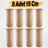 Mobilya Kanepe Koltuk Yatak Baza Yükseltici Yükseltme Ayağı Ayakları Plastik  Kayın Bej 15 cm 8 Adet thumbnail 1