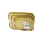 DİKDÖRTGEN - 3 BOY BAMBU AHŞAP TEPSİ SETİ 22X33--28X40--33X45CM (5314) - 1