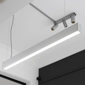 LED Kanal Profil Alüminyum Kasa 1 Metre 85x85mm Linear Opak Pleksi Yan Kapak Sarkıt LED Kasa 8413 thumbnail 6