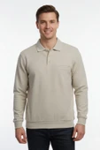 Erkek Polo Yaka Cepli Selanik Sweatshirt Regular Kalıp BGL-ST04872 thumbnail 7