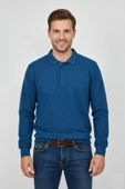 Erkek Polo Yaka Cepli Selanik Sweatshirt Regular Kalıp BGL-ST04872 thumbnail 5