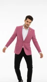 Plus Scorpion Gül Kurusu Erkek Slim Fit Tek Düğmeli Blazer Ceket – Astarlı, Şık ve Modern Kesim thumbnail 8