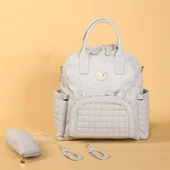 M&Y Kitty Deri Anne Bebek Bakım Sırt Çantası 7271 Gri thumbnail 1