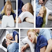 BUFFER® % 100 Visco Kavisli Ortopedik Yıkanabilir Kumaş Kılıflı Bel Boyun Bacak Ağrıları İçin Yastık thumbnail 3