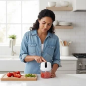 BUFFER® 280ml Şarjlı Taşınabilir,Pratik,Kolay Temizlenebilen Hızlı Sessiz Kablosuz USB ile Şarj Olabilen Mini Mutfak Doğrayıcısı thumbnail 4