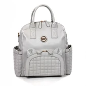 M&Y Kitty Deri Anne Bebek Bakım Sırt Çantası 7271 Gri thumbnail 3