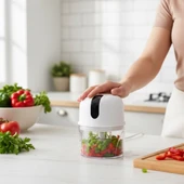 BUFFER® 280ml Şarjlı Taşınabilir,Pratik,Kolay Temizlenebilen Hızlı Sessiz Kablosuz USB ile Şarj Olabilen Mini Mutfak Doğrayıcısı thumbnail 3