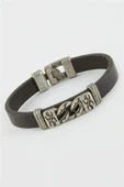 Zincir Desenli Suni Deri Bileklik - 1