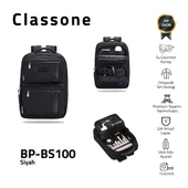 Classone BP-BS100 Business VIP B1 - Serisi 15.6' WTX Pro Su Geçirmez Kumaş Laptop Sırt Çantası-Siyah thumbnail 11
