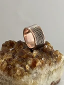 Melisa MoonCo, Saf Bakır Yüzük, Suyolu Eskitme Desenli, - 2