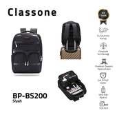 Classone BP-BS200 Business Vıp B2 -Serisi 15.6 Inch Uyumlu Wtx Pro Su Geçirmez Kumaş Laptop Sırt Çantası -Siyah thumbnail 2