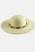 Ahşap Boncuklu Hasır Şapka - 1