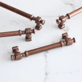 Mobilya Mutfak Dolabı Dolap Kulpu Kulbu Kulpları Eskitme Antik Bakır Düz Metal 192 mm 19.2 cm thumbnail 5