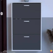 Modilayn VARBİ Asma Antre 72x 115x26 cm’lik 3 Düşer Kapak 6 Göz Bölmeli Ayakkabılık thumbnail 4