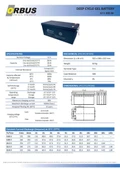 ORBUS 12 VOLT 200 AMPER JEL AKÜ DERİN DÖNGÜ - 12V 200AH DEEP CYCLE thumbnail 2