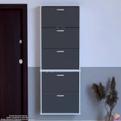 Modilayn VARBİ UMAY' 2 Li Asma Kapı Önü 72x193x26 cm’ lik 5 Düşer Kapak 10 Göz Bölmeli Ayakkabılık thumbnail 3