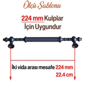 Mobilya Çekmece Mutfak Dolabı Dolap Kapak Kulpları Kulbu Siyah Metal Kulp 224 mm (22.4 cm) thumbnail 3