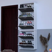 Modilayn VARBİ UMAY' 2 Li Asma Kapı Önü 72x193x26 cm’ lik 5 Düşer Kapak 10 Göz Bölmeli Ayakkabılık thumbnail 1