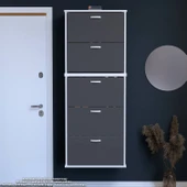 Modilayn VARBİ UMAY' 2 Li Asma Antre 72x193x26 cm’ lik 5 Düşer Kapak 10 Göz Bölme Ayakkabılık thumbnail 1