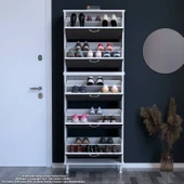 Modilayn VARBİ UMAY' 2 Li Antre Hol 72x 205x 26 cm’ lik 5 Düşer Kapak 10 Göz Raflı Ayakkabılık thumbnail 3