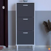 Modilayn VARBİ Kapı Önü 52 x 127 x 25,5 cm’ lik 3 Düşer Kapak 6 Göz Bölmeli Ayakkabılık thumbnail 4