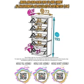 Modilayn VARBİ UMAY' 2 Li Asma Antre 72x193x26 cm’ lik 5 Düşer Kapak 10 Göz Bölme Ayakkabılık thumbnail 6