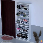 Modilayn VARBİ UMAY' 2 Li Asma Kapı Önü 72x193x26 cm’ lik 5 Düşer Kapak 10 Göz Bölmeli Ayakkabılık thumbnail 4