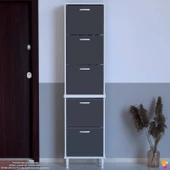 Modilayn VARBİ UMAY' 2 Li Kapı Önü 52x205x26 cm’ lik 5 Düşer Kapak 10 Göz Bölme Ayakkabılık thumbnail 4