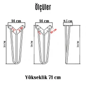 Masa ve Sehpa Ayağı Tekli Dayanıklı Mobilya Yükseltici Destek Modeli 71 cm Gold Altın Metal 4'lü Set thumbnail 3
