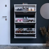 Modilayn VARBİ Asma Antre 72x115x26 cm’ lik 3 Düşer Kapak 6 Göz Bölmeli Ayakkabılık thumbnail 3