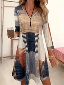 Lucky Life Kadın Uzun Kollu V Yaka Süprem Mini Elbise thumbnail 7