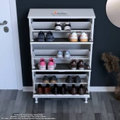 Modilayn VARBİ Kapı Önü 72x 127x 26 cm’ lik 3 Düşer Kapak 6 Göz Raf Bölmeli Ayakkabılık thumbnail 5