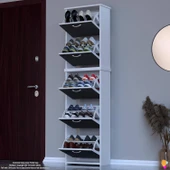 Modilayn VERVE Antre 52x194x26 cm’ lik 5 Düşer Kapak 10 Göz Bölmeli Ayakkabılık thumbnail 1