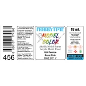 Hobbytime 456 18 ml. RAL3017 Gül Pembe (Rose Pink) Akrilik Model Boyası thumbnail 2