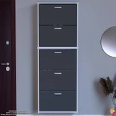 Modilayn VERVE Asma Antre 72x194x26 cm’ lik 5 Düşer Kapak 10 Göz Bölmeli Ayakkabılık thumbnail 3