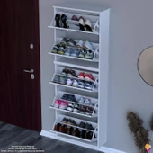 Modilayn VERVE Asma Antre 72x194x26 cm’ lik 5 Düşer Kapak 10 Göz Bölmeli Ayakkabılık thumbnail 4