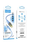 Hoco. UPA25 1M Tak Çalıştır Lightning to Aux Kablo - Mavi thumbnail 3