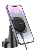 Hoco. HW16 Vantuzlu 15W Kablosuz Şarjlı Magsafe Manyetik Tutucu - Siyah thumbnail 9