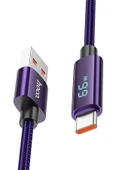 Hoco. U125 1.2M Benefit USB to Type-C Şarj Data Kablosu - Mor thumbnail 5