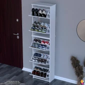 Modilayn VERVE Antre 52x194x26 cm’ lik 5 Düşer Kapak 10 Göz Bölmeli Ayakkabılık thumbnail 4