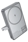 Hoco. Q36A Sunlight 10.000 mAh 20W Type-C ve 10W Kablosuz Şarj PD Magsafe Standlı Powerbank - Titan Gri thumbnail 3