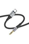 Hoco. UPA26 1M Hasırlı Type-C to Aux Kablo - Siyah thumbnail 7
