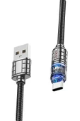 Hoco. U122 1.2M Lantern USB to Type-C Şarj Data Kablosu - Siyah thumbnail 2