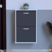 Modilayn UMAY Asma Kapı Önü 52x 78 x 26 cm’ lik 2 Düşer Kapak 4 Göz Bölmeli Ayakkabılık thumbnail 3