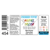 Hobbytime 454 18 ml. RAL3033 Alev Kırmızı (Flame Red) Akrilik Model Boyası thumbnail 2