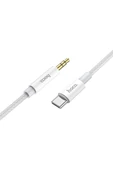 Hoco. UPA19 1M Hasırlı Type-C to Aux Kablo - Gümüş thumbnail 2